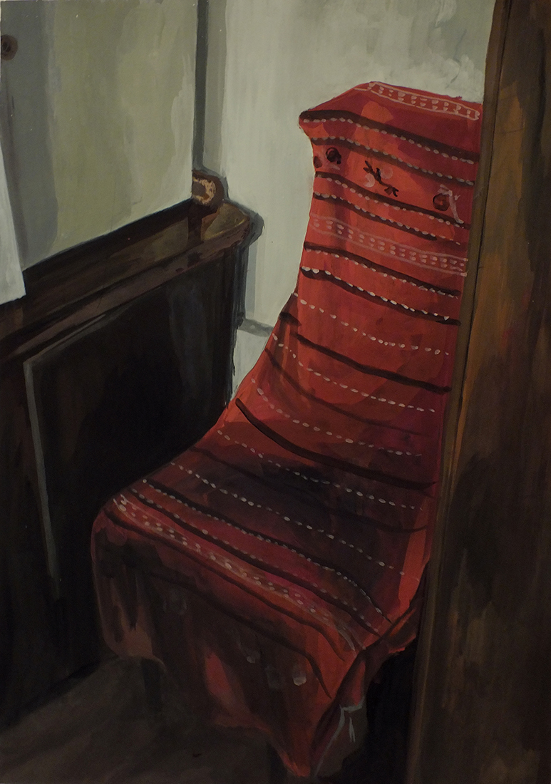 Grandpa's chair-Tempera painting